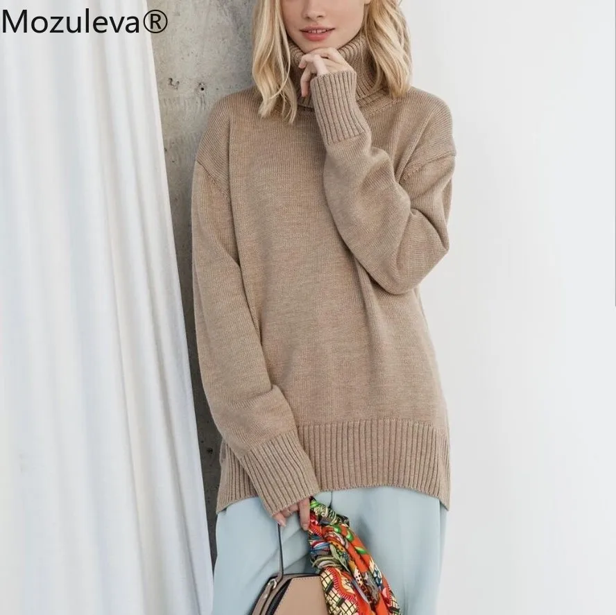 2021 Autumn/Winter Women's Solid Color Turn Classic Knitted Casual Sweater Korean Fashion Women Turtleneck Sweaters | Женская одежда