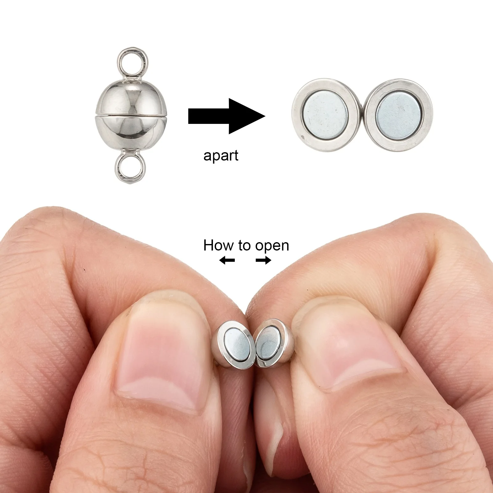 20 Sets Brass N45 Grade Strong Magnetic Clasp Long-Lasting Plated Round Mix Color Bracelet Necklace Connector DIY Jewelry Making