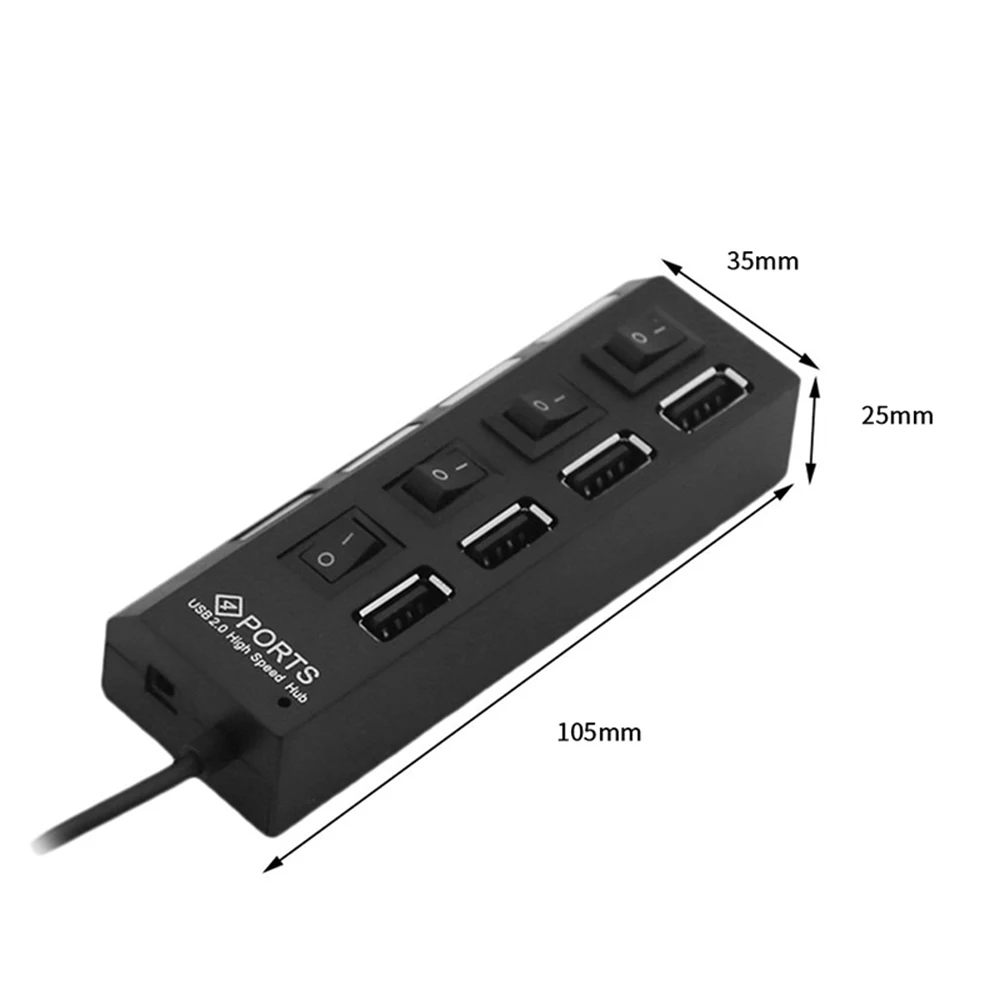 4 Port Micro USB Hub 2.0 with Individual On/ Switches For Tablet Laptop Computer Notebook | Электроника