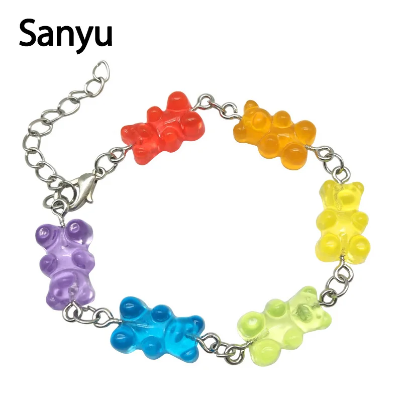 Креативные прозрачные браслеты цепочки конфетных и маленьких медведей