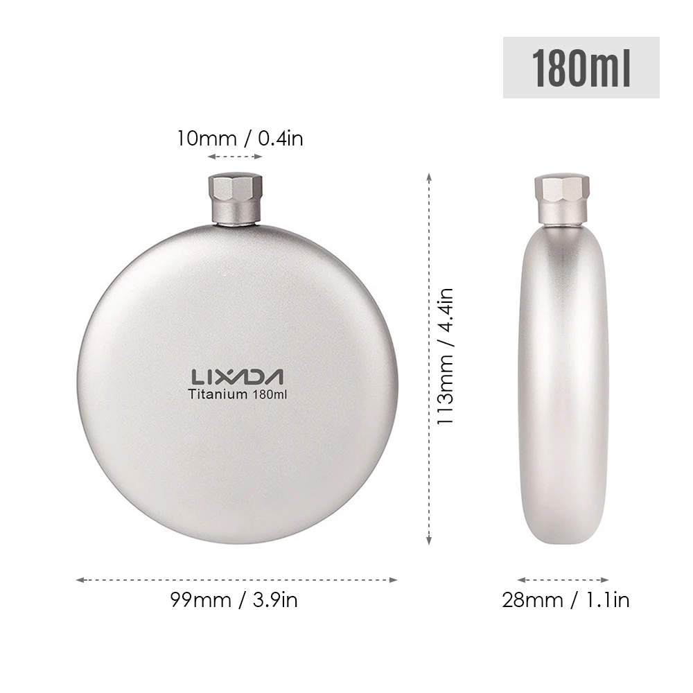 

Lixada 180ml Leakproof Titanium Flask Alcohol Whisky Wine Flask for Outdoor Camping Backpacking Travel Picnic Equipment