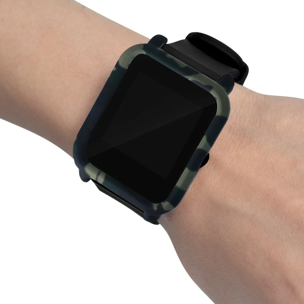 Kinganda ударопрочный Камуфляжный защитный чехол из ТПУ Для Xiaomi Huami Amazfit Bip Youth Watch