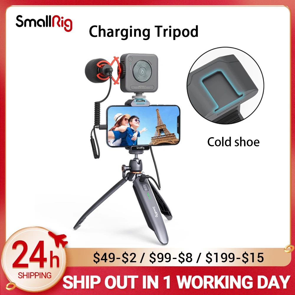 

SmallRig Universal Wireless Control Phone Charging Tripod Handle Grip For Iphone 13 Pro/Pro Max Built-in lithium battery 3108