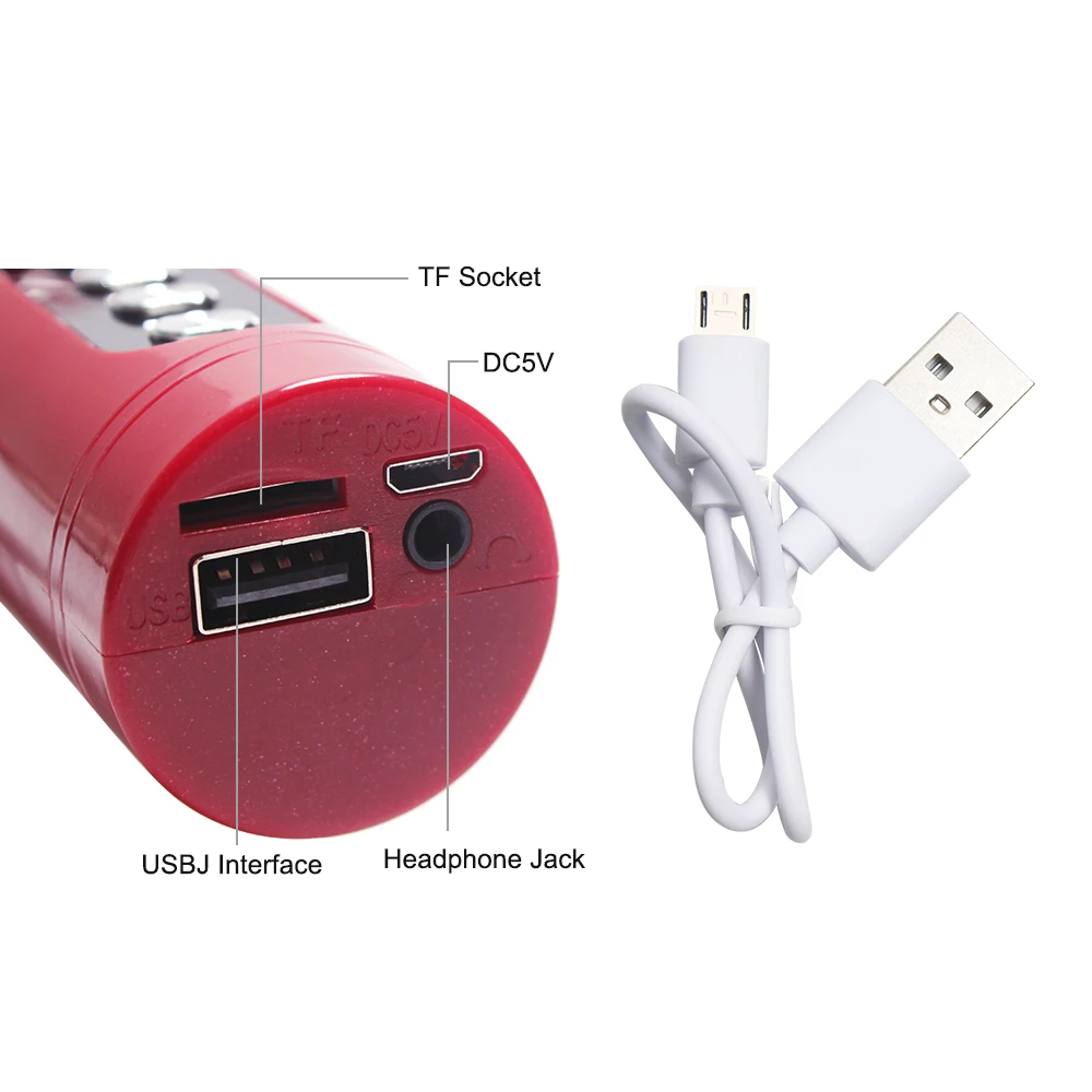 WS1816 беспроводной Bluetooth микрофон для караоке динамик USB вспышка светодиодный свет