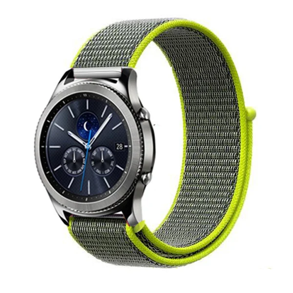 22 мм ремешок для часов samsung galaxy watch 46 мм 42 мм активный 2 нейлон huawei watch gt ремешок Amazfit bip gear S3 Frontier 44 40 - Цвет ремешка: flash yellow 1