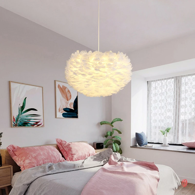 Подвесные светильники с перьями ручная работа подвесной светильник шариком