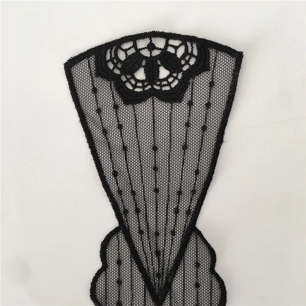 Высококачественная Черная фотоаппликация для платья кружевная ткань украшение