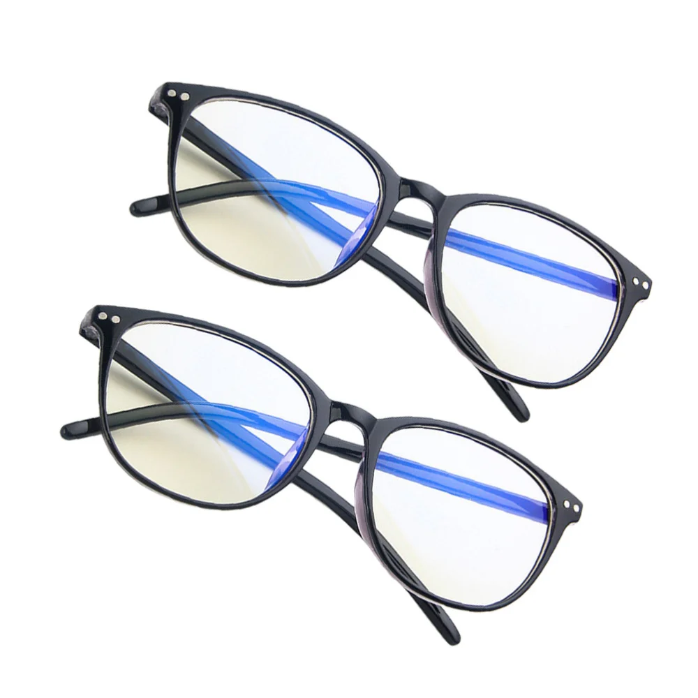 

2 Pairs Comfortable Blue light Blocking Glasses Practical Glasses (Black)