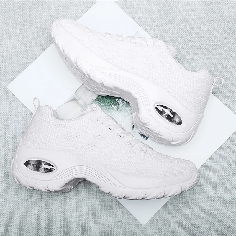 Women Tennis Shoes Breathable Air Cushion Shoes for Women Sneakers Lace-up Mesh Sports Shoes Comfortable Trainers Sneakers