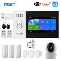 pgst pg107 wireless home wifi gsm security alarm system 433mhz alarm kits with motion sensor rfid ip camera burglar alarm system