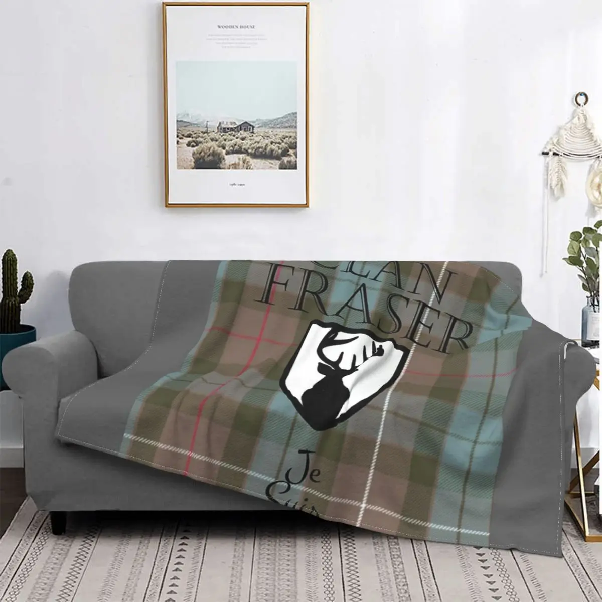 

Outlander Clan Fraser manta colcha cama cubierta de cama a cuadros Anime Sudadera con capucha manta para niños