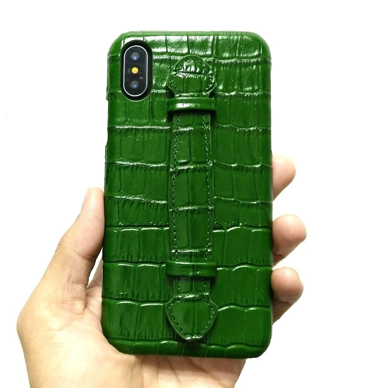 Solque Ультратонкий чехол из натуральной кожи крокодила для iPhone X XS Max 7 8 Plus|Бамперы| |