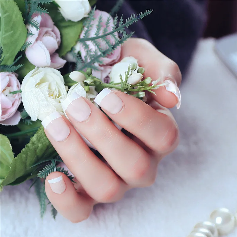 24 шт. свадебные накладные ногти с клеем для женщин | Накладные