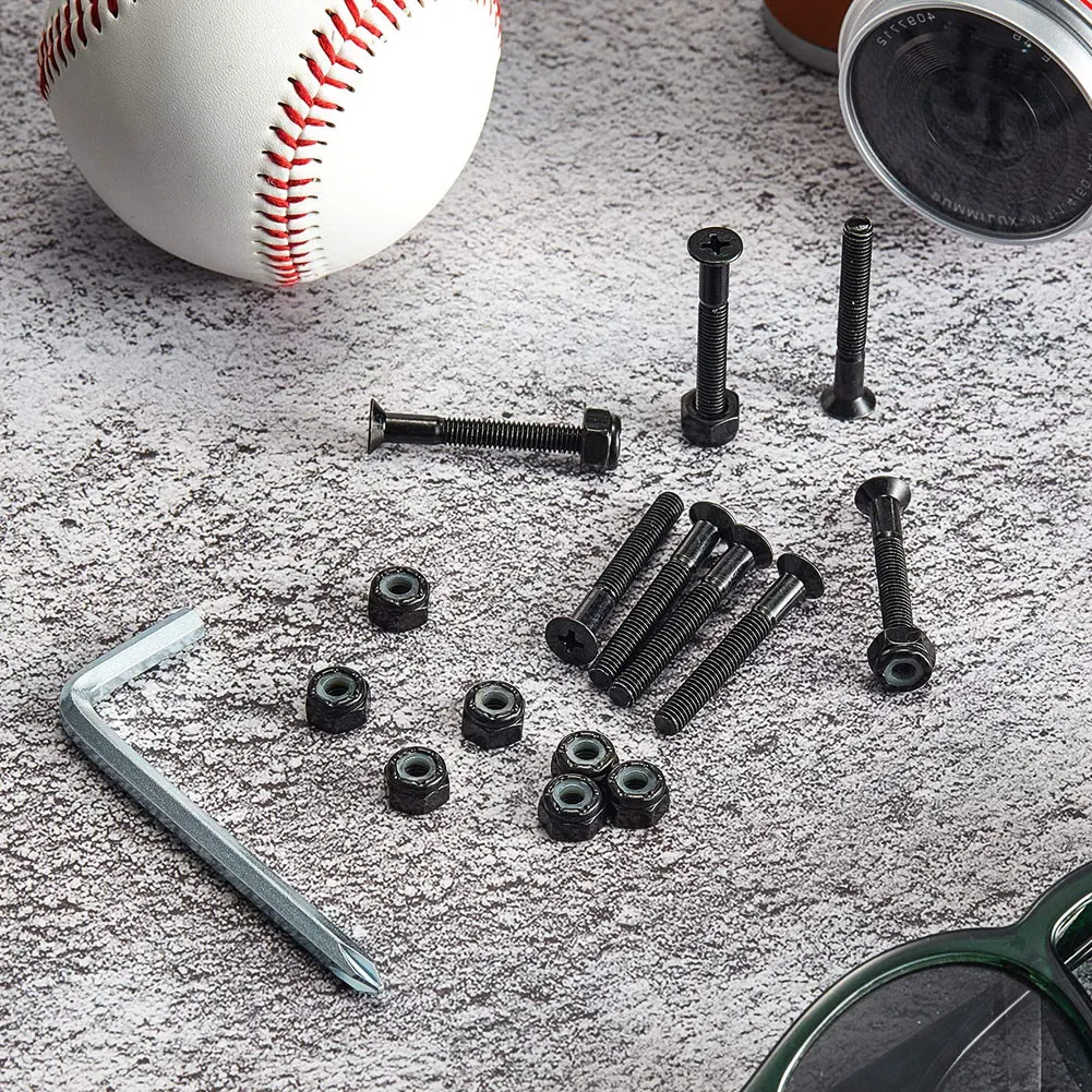 

Skateboard Hardware Set Skate Bolts Parts Standard Cross Screwdriver Head Longboard Wrench Mounting Screws Mounting Bolts Set