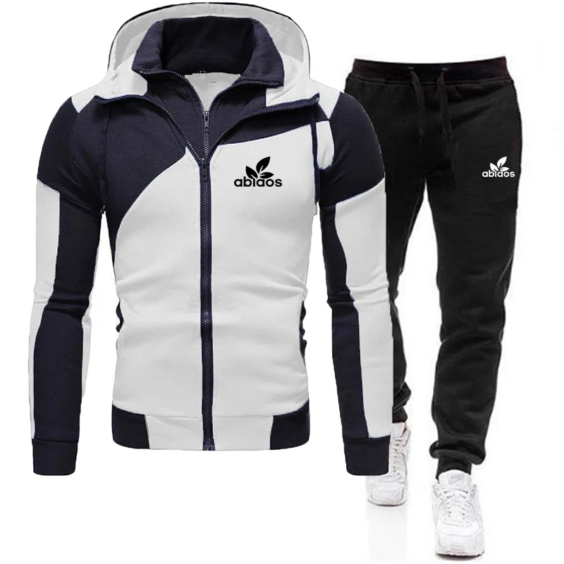 

Men's Suit 2-Piece Zipper Cardigan Hooded Sweatshirt Brand Autumn And Winter Casual Shirt + Pants Suit Men's Fashion Sportswear