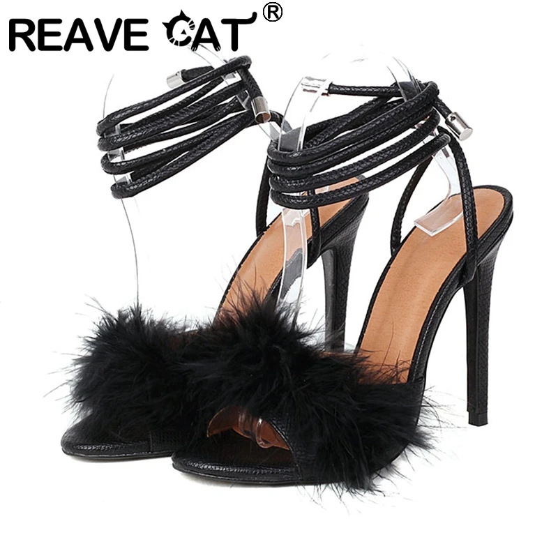 

REAVE CAT Summer New Style High Heeled Strappy Open Toed Sandals Wild Roman Banquet Dress Ladies Large Size 34-43 F1603