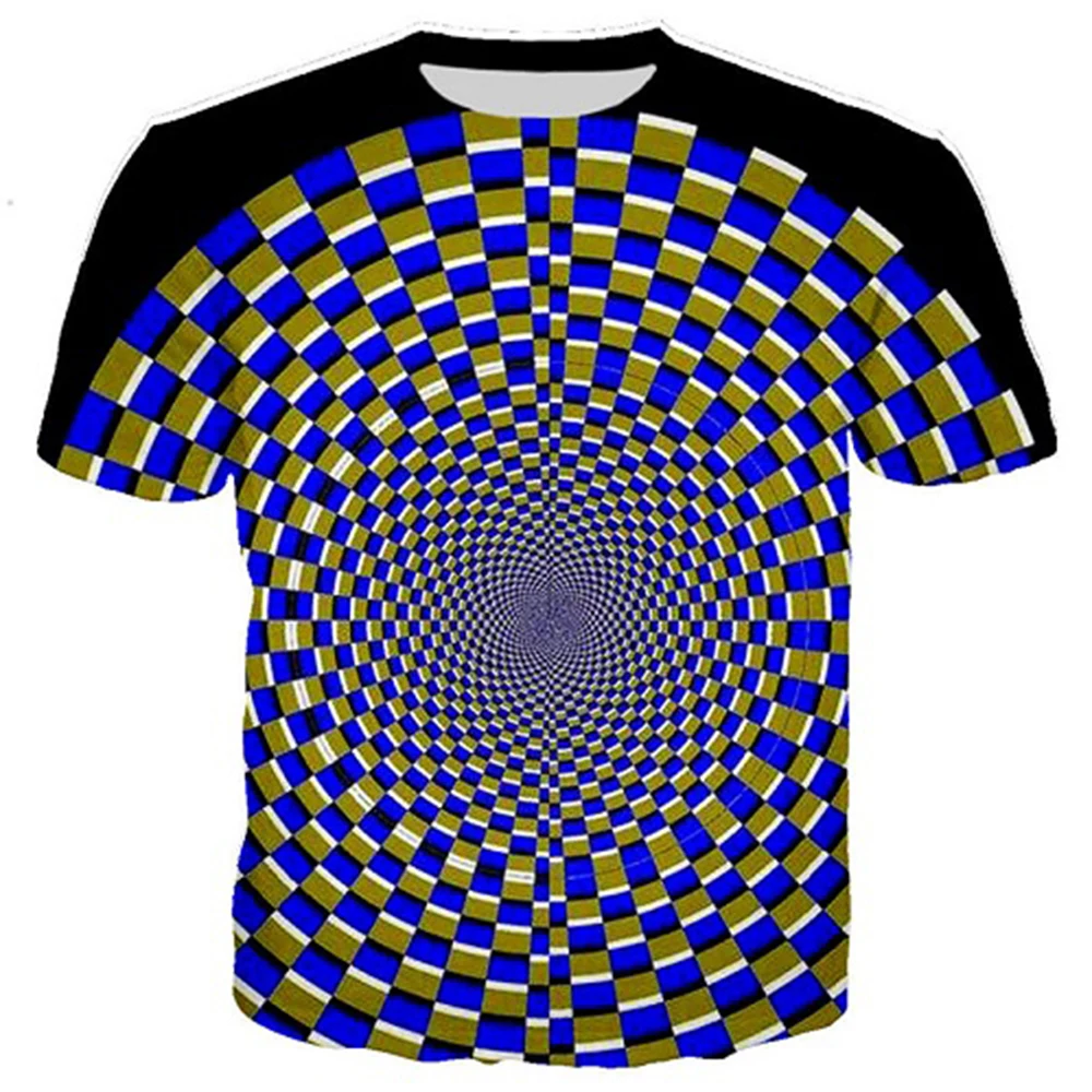 Футболка Мужская/женская с 3D-принтом иллюзии смешная рубашка пуловер круглым