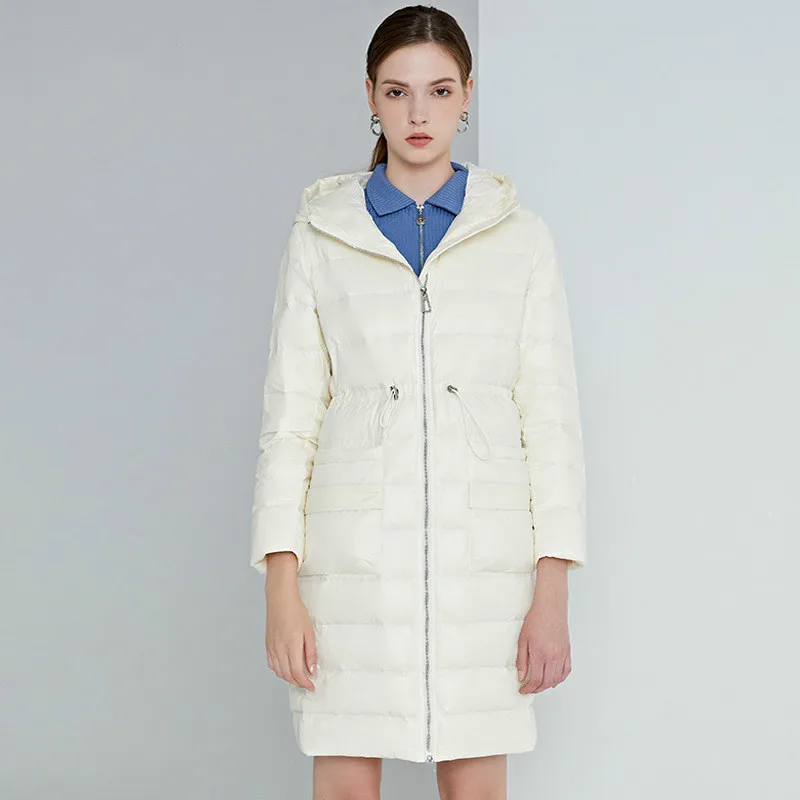 

Autumn and winter new thick hooded down jacket plus size European and American style down mid-length fashion cotton jacket women