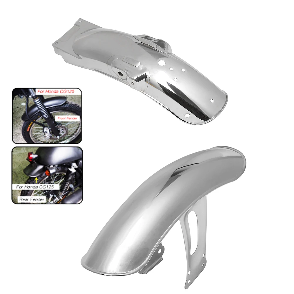 Универсальное черное/хромированное мотоциклетное переднее/заднее крыло