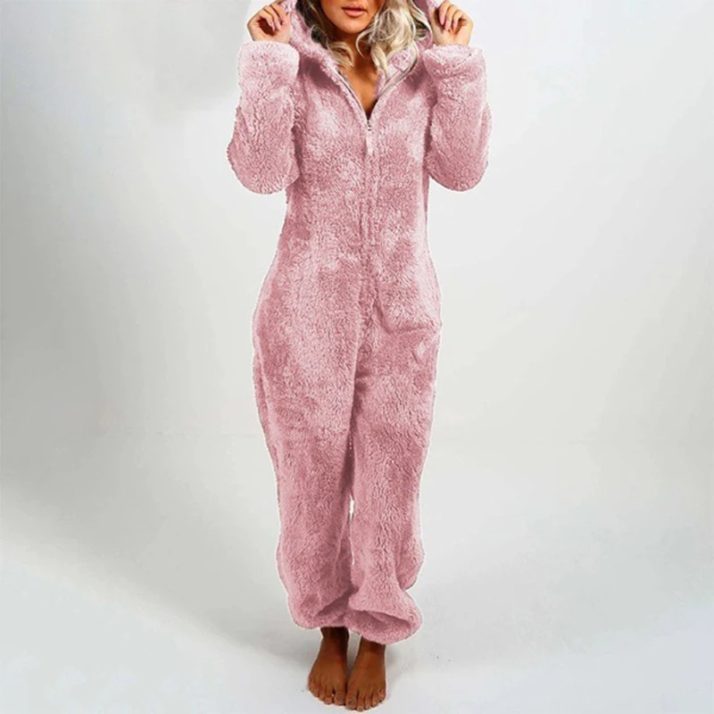 

2020 New Pajamas Nightgown Women's Winter Sleepwear Long Sleeves Plus Plush Thick Plush Jumpsuit Hooded Homewear Pajamas Robes