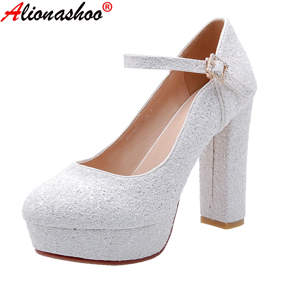 Туфли лодочки женские на платформе высокий толстый каблук ремешок щиколотке