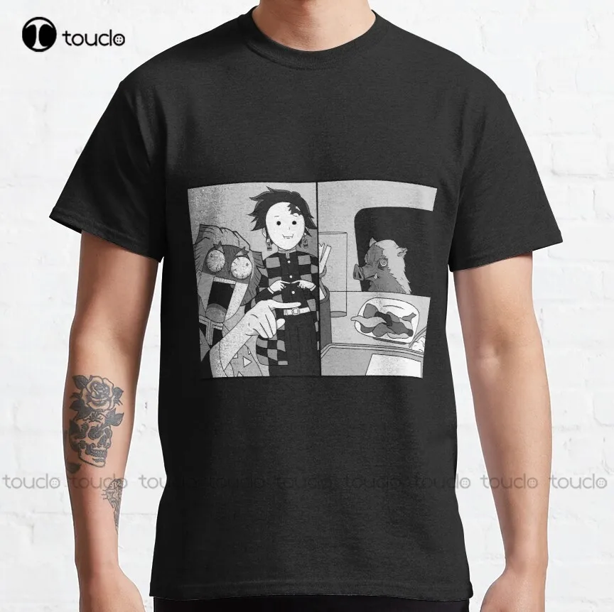 

Demon Slayer - Confused Inosuke Meme Classic T-Shirt Pink Shirt Custom Aldult Teen Unisex Digital Printing Xs-5Xl Tshirt Classic