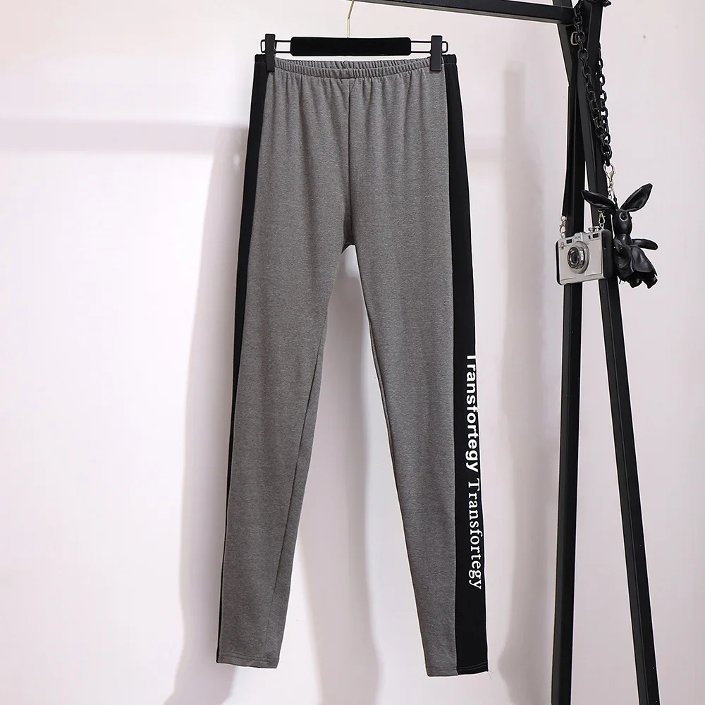 Женские повседневные спортивные Леггинсы с буквенным принтом размеры XXL-6XL осень