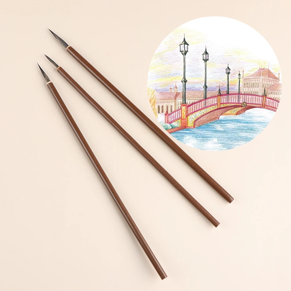 1/3 шт нейлоновые волосы бамбуковые ручки с крючками акварельные кисти для