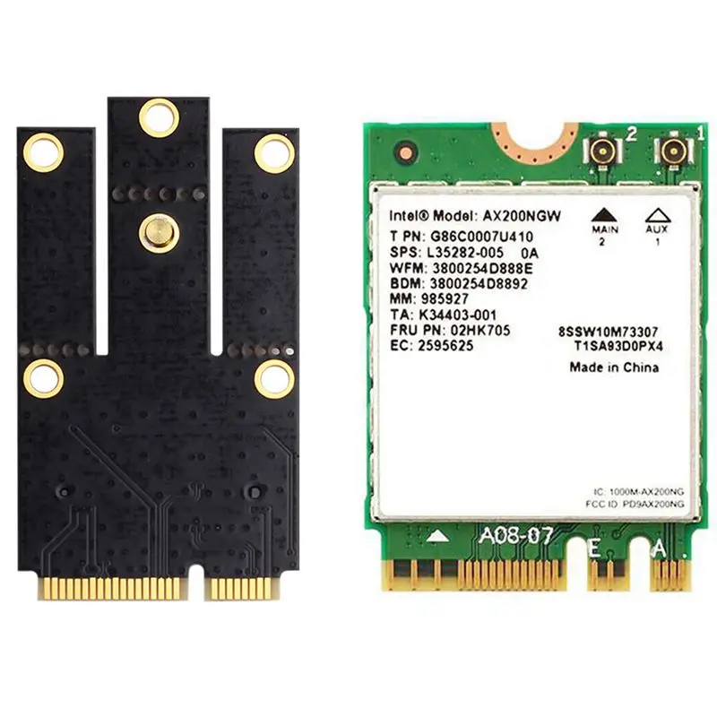 1 шт. M.2 Ngff к Mini Pci E (Pcie + Usb) адаптер и 2400 Мбит/с двухдиапазонный Wifi 6 беспроводной для