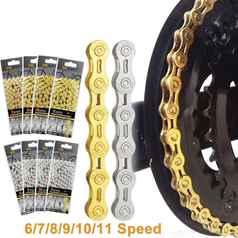2021 Bicycle Chain Bike Accessories Ultralight Mountain Bike Chain Hollow Chains Bike Chain Tool Bicycle Parts Chain Links