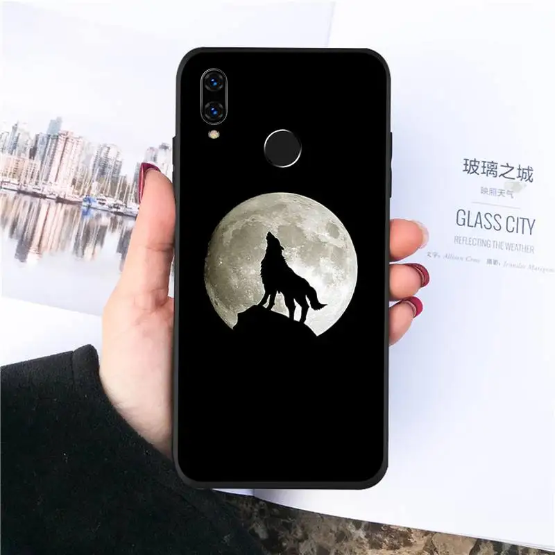 

Moon roaring wolf horror animal Phone Case For Huawei honor Mate P 10 20 30 40 Pro 10i 9 10 20 8 x Lite Luxury brand shell funda