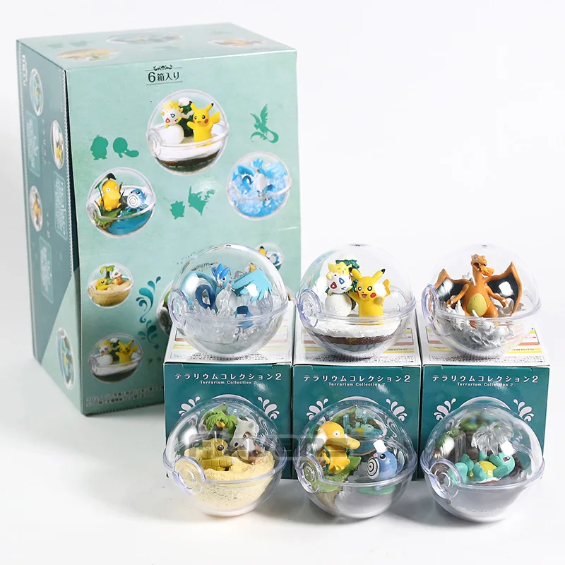 A box Монстров центр Ampharos Espeon из анимационного сериала "Pidgeotto Chikorita Wooper Ponyta Suicune ПВХ Фигурки игрушки куклы подарки 6 шт./компл - Цвет: A box
