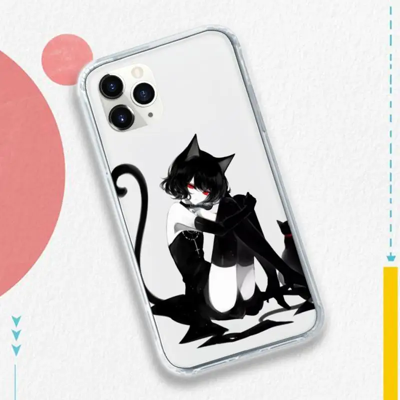 

Anime Gothic Loli Cat girl Phone Case for iPhone 11 12 pro XS MAX 8 7 6 6S Plus X 5S SE 2020 XR