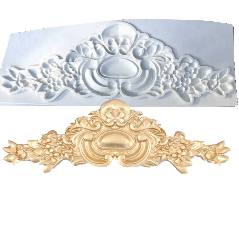 

26cm Large Baroque Silicone Mold Lace Trim Designer Diy 3D Panel Betonform Plaster Casting Silicone Mould Concrete Clay Mold