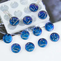12 constellations discs pendant epoxy resin silicone mold jewelry making tools