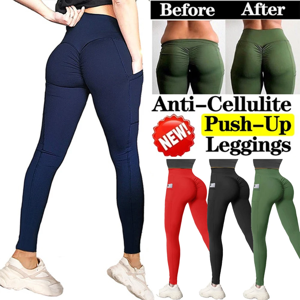 

KIWI RATA Leggings with Pockets for Women High Waisted Yoga Pants for Women with Pockets Tummy Control Workout Leggings