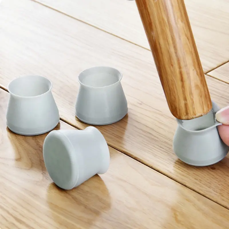 

Silicone Rectangle Square Round Chair Leg Caps Feet Pads Furniture Table Covers Wood Floor Protectors Pads Protective 4pcs/Set