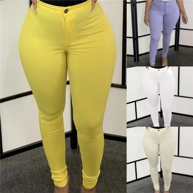 

Women Casual Solid Color Pencil Pants Women Quality Elastic Ankle Length Pants Ladies Fashion Slim Pencil Pants For Female