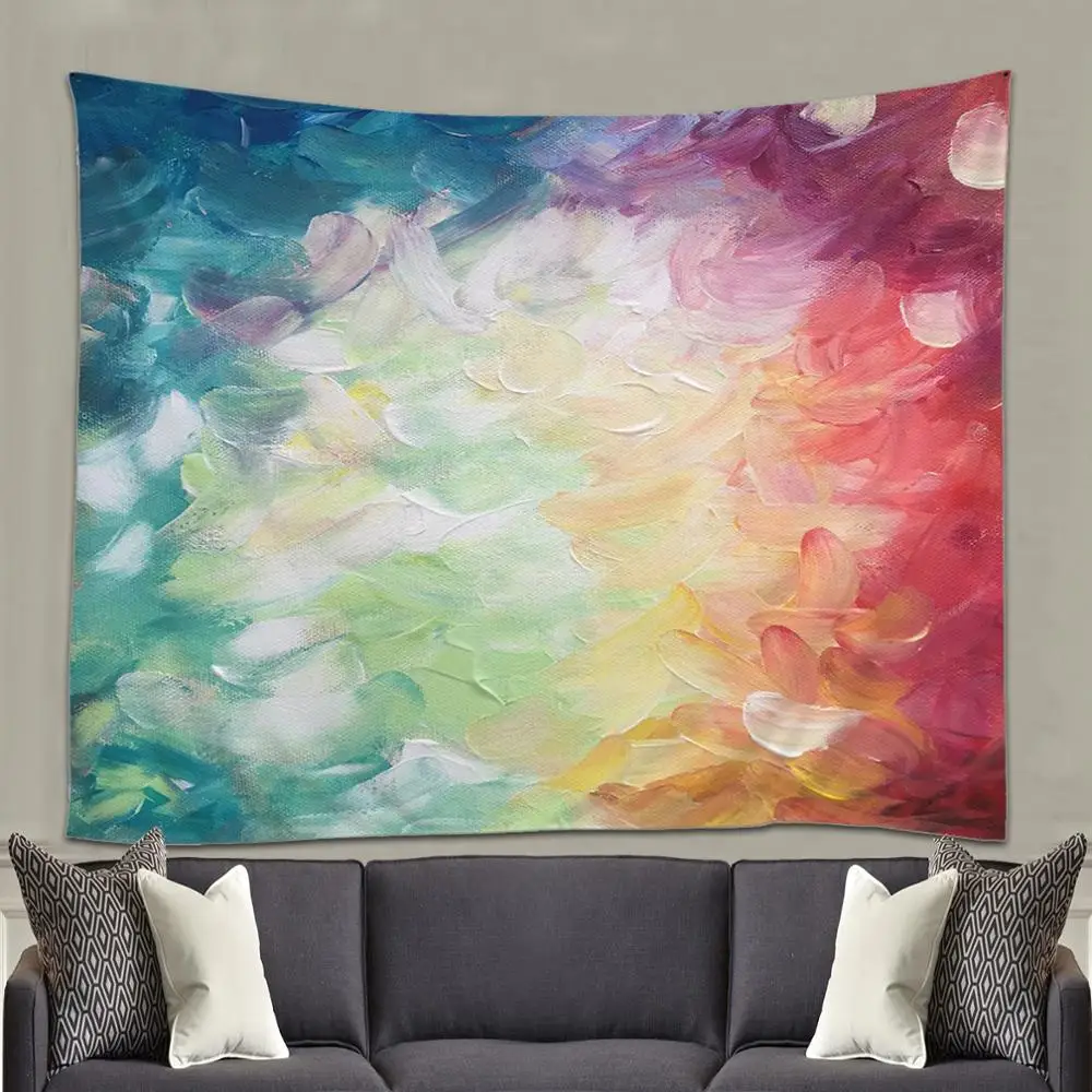 Цветной цветочный гобелен для гостиной спальни настенный подвесной с рисунком