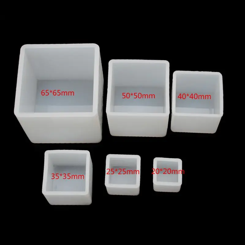 

6Pcs Square Resin Mold Cube Silicone Molds Resin Casting Jewelry Making 6 Sizes