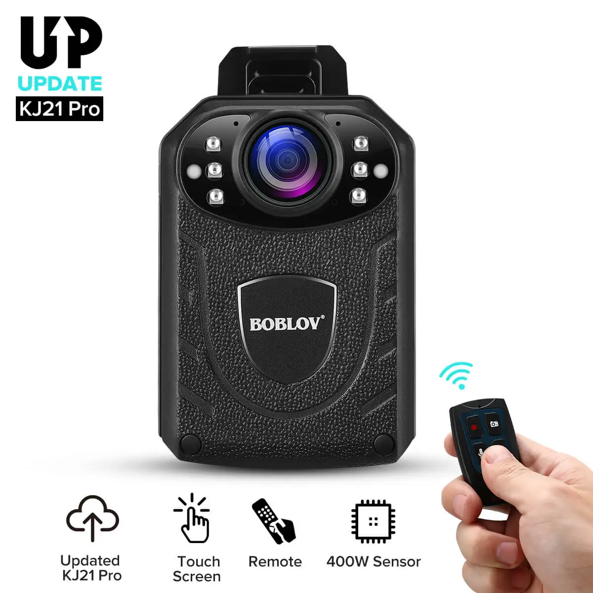 Полицейская мини-камера BOBLOV KJ21 Pro, камера видеонаблюдения HD1296P KJ21 с ночным видением, внешний объектив