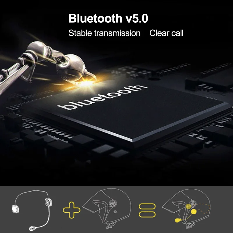 JaJaBor 5-го поколения мотоциклетный шлем гарнитура беспроводная Bluetooth 5,0 MH05 динамик «скутер» наушники громкой связи звонки, музыка Play