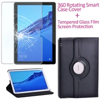 cover for huawei mediapad t3 10 9 6 anti dust 360 rotating tablet casetempered filmfree stylus for huawei mediapad t5 10 10 1
