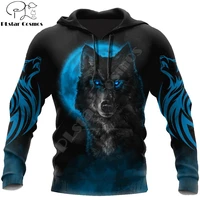 beautiful the blue moon wolf 3d all over printed men hoodie autumn unisex sweatshirt zip pullover casual streetwear kj461