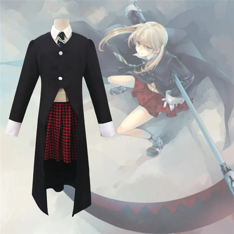 

Anime Cosplay Costume Soul Eater Maka Albarn Halloween Costumes For Women Clothing Uniform Jacket Shirt Vest Skirt Tie Japanese