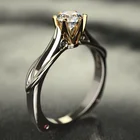 Женское кольцо из серебра 925 пробы, с искусственным бриллиантом