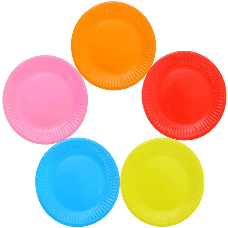 Классические однотонные Цвет круглый для любого события не одноразовые бумажные