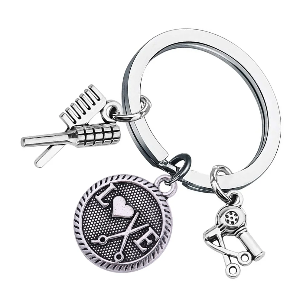 

1pc Fashion Key Chain Hair Stylist Theme Keyring Barber Hairdresser Pendant
