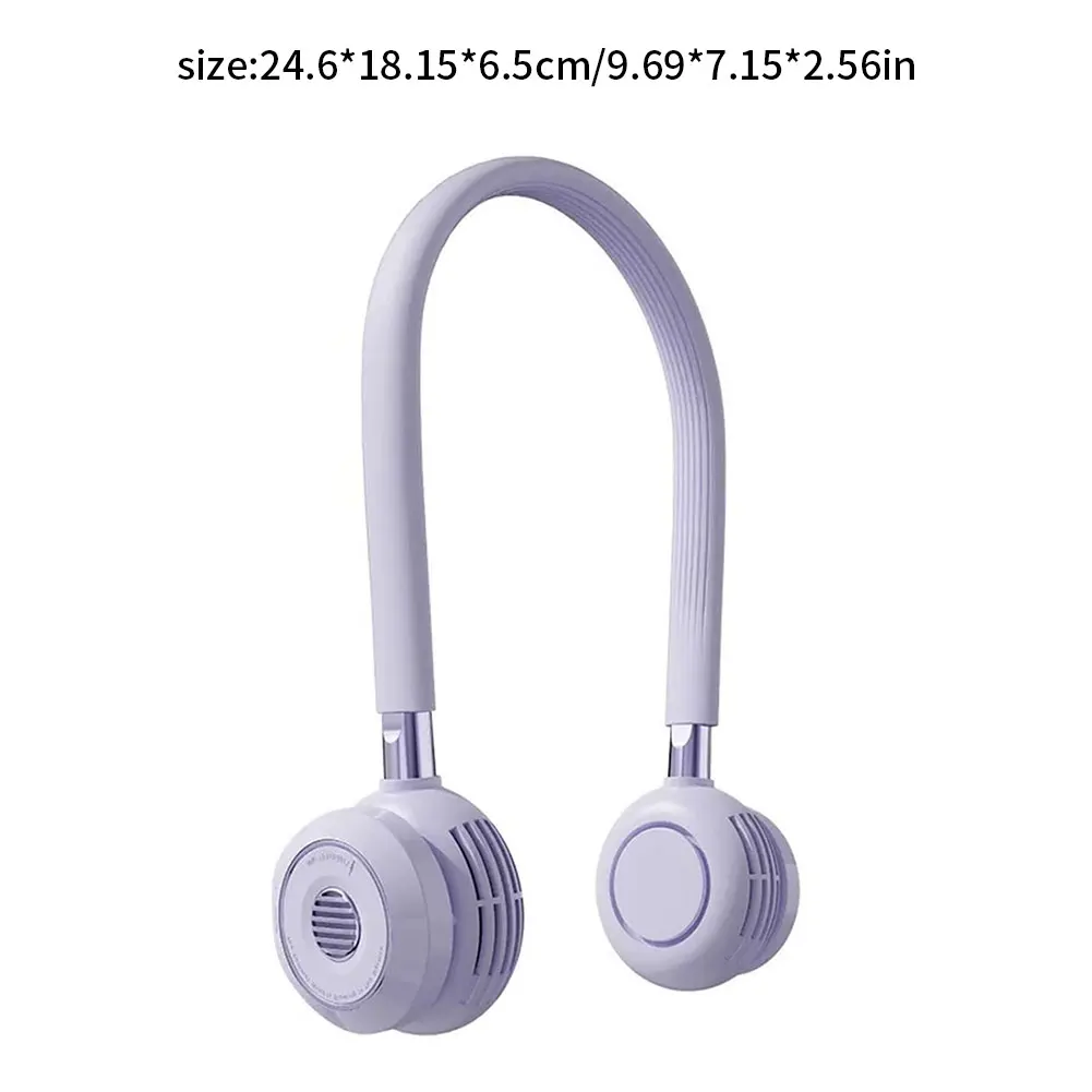 

Outdoor Portable Fan Cold Fan Hands Free Neck Fan Wearable Lazy Sports Neckband Mini Rechargeable 1600mAh Fan For Travel Working