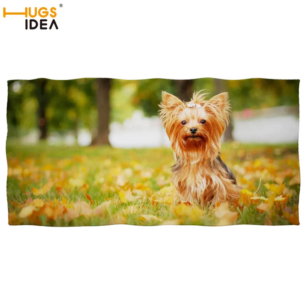 HUGSIDEA цветочный собак дизайн пляжные Полотенца йоркширского терьера банное